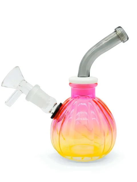 Jelly Gradient Iridescent Pumpkin Glass Bubbler