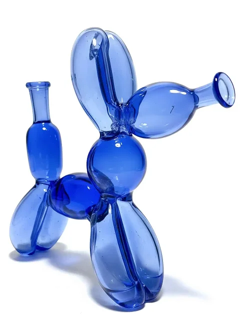 Balloon Dog Blue Glass Bubbler Bong: 6-Inch Pop Art Glass Water Pipe Balloon Dog Blue Glass Bubbler Bong: 6-Inch Pop Art Glass Water Pipe