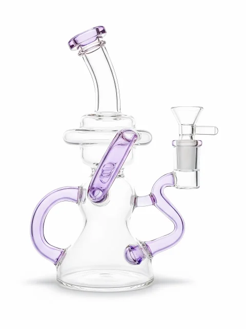 7-Lavender-Accents-Flow-Recycler-Glass-Bong-1.webp
