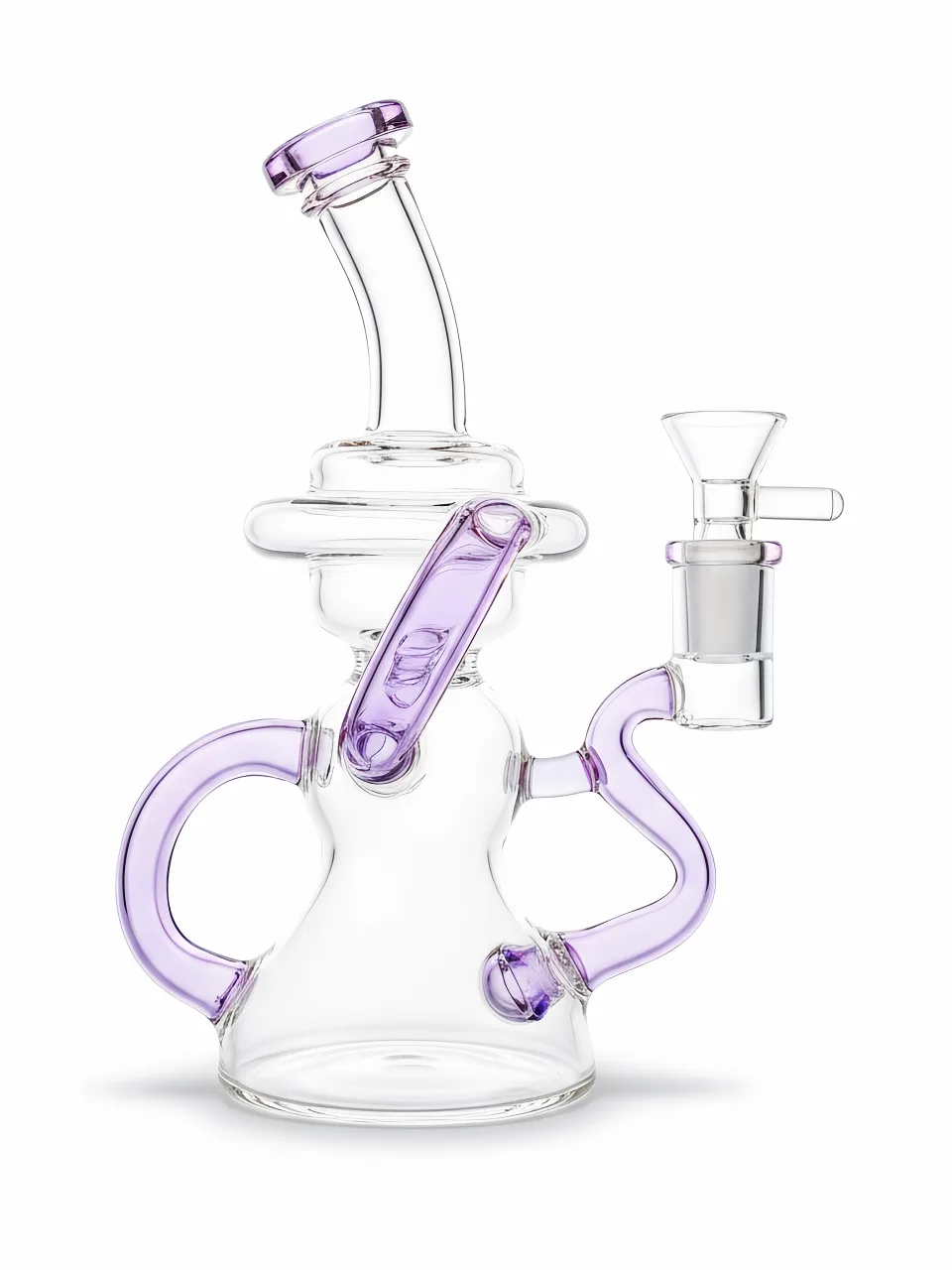 Lavender Dual-Path Recycler Glass Bong - Image 2