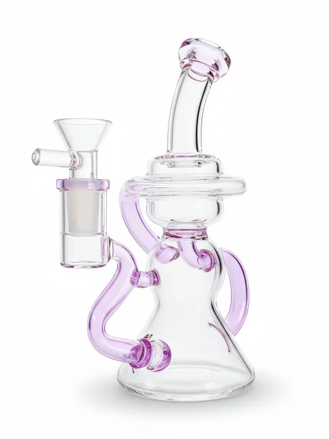 Lavender Dual-Path Recycler Glass Bong