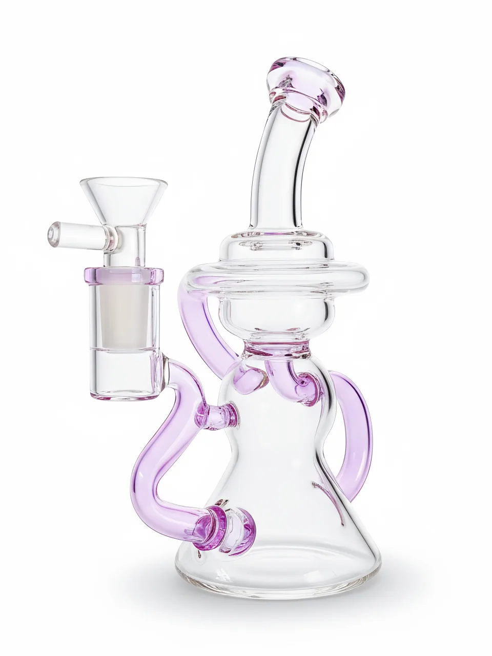 Lavender Dual-Path Recycler Glass Bong