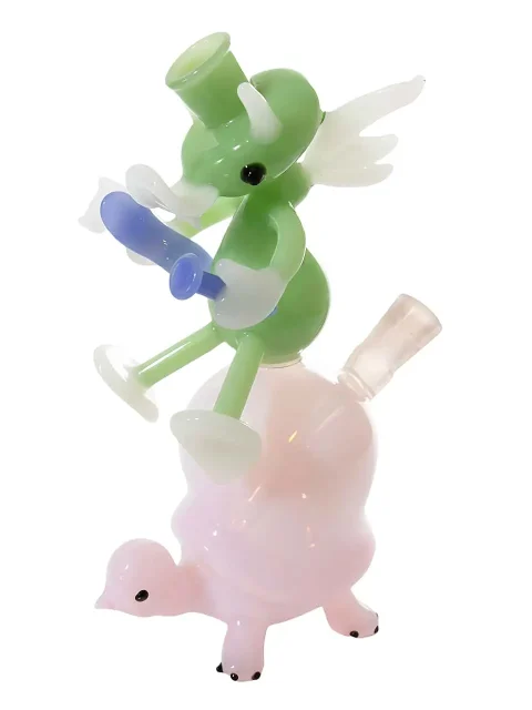 Elf & Turtle Fantasy Mini Glass Bubbler Bong