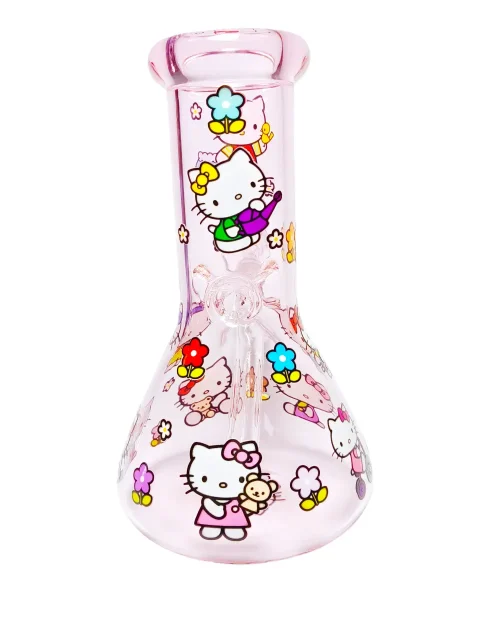 Hello Kitty Multi-Scene Pink Glass Bong Hello Kitty Multi-Scene Pink Glass Bong