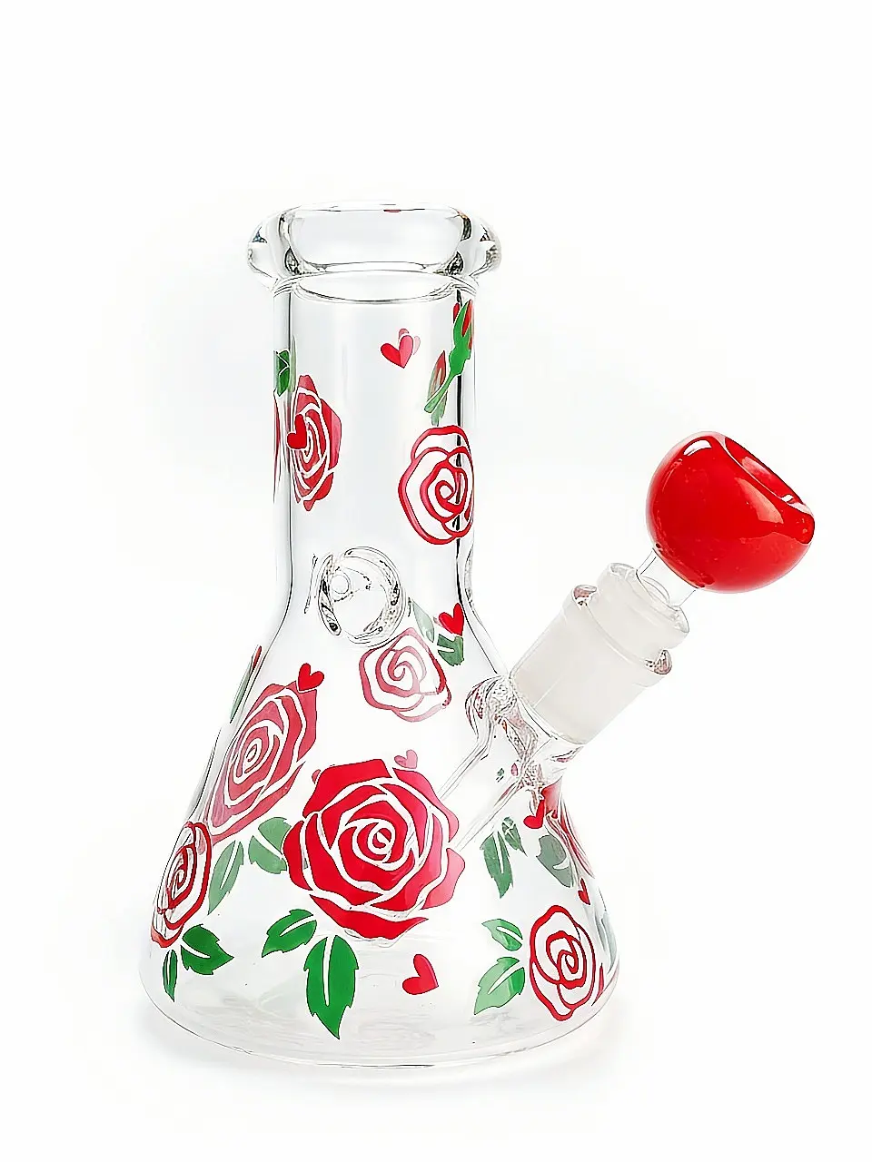 Heartfelt Rose Beaker Glass Bong