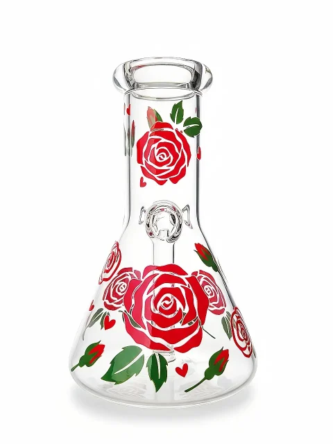Heartfelt Rose Beaker Glass Bong Heartfelt Rose Beaker Glass Bong
