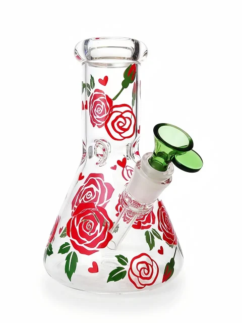 Heartfelt Rose Beaker Glass Bong