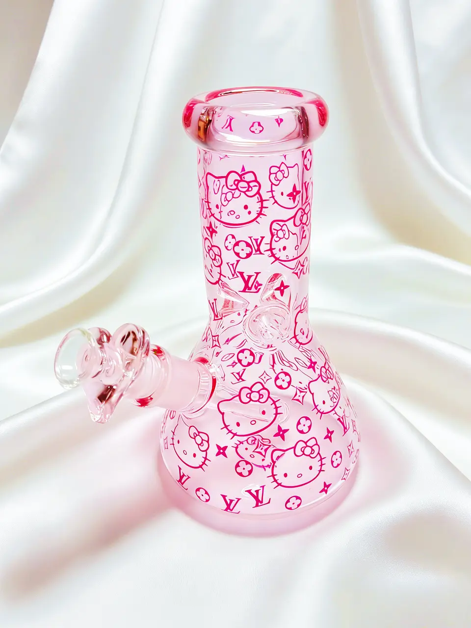 Hello Kitty LV Couture Pink Beaker Glass Bong