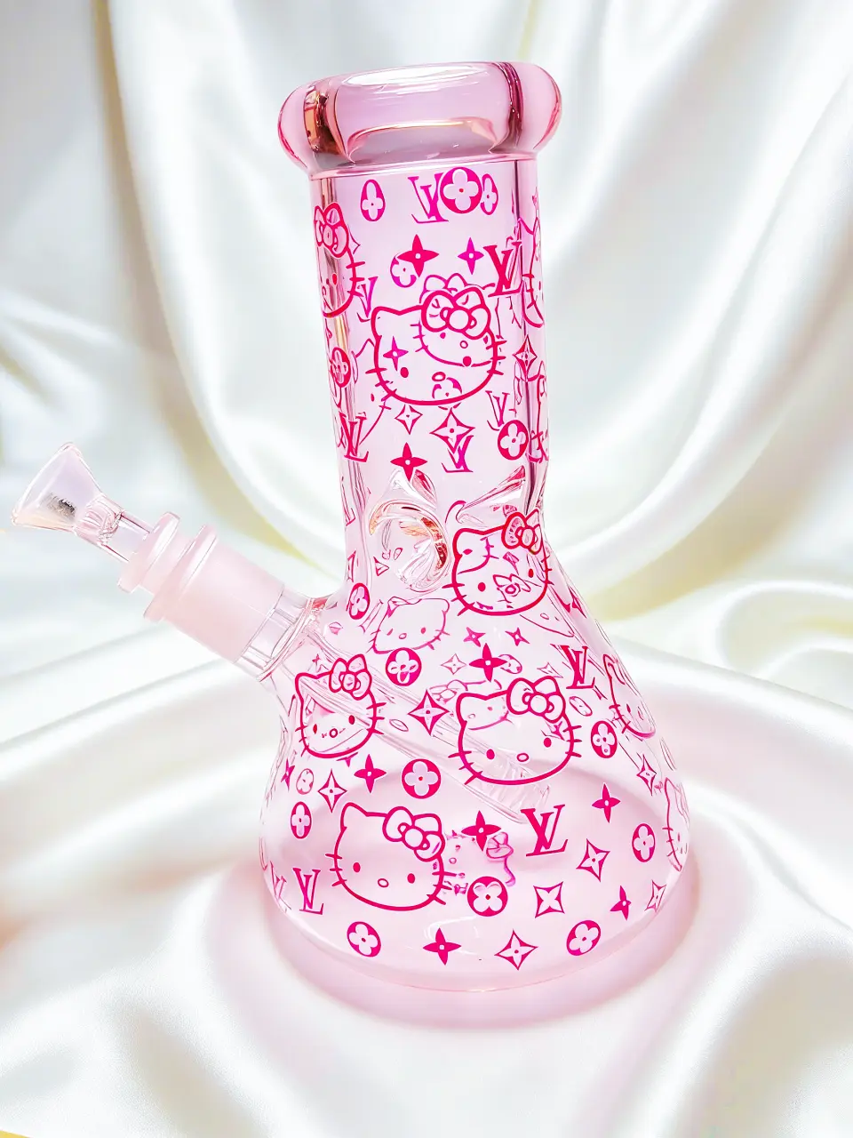 Hello Kitty LV Couture Pink Beaker Glass Bong