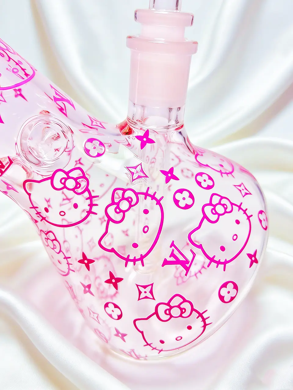 Hello Kitty LV Couture Pink Beaker Glass Bong