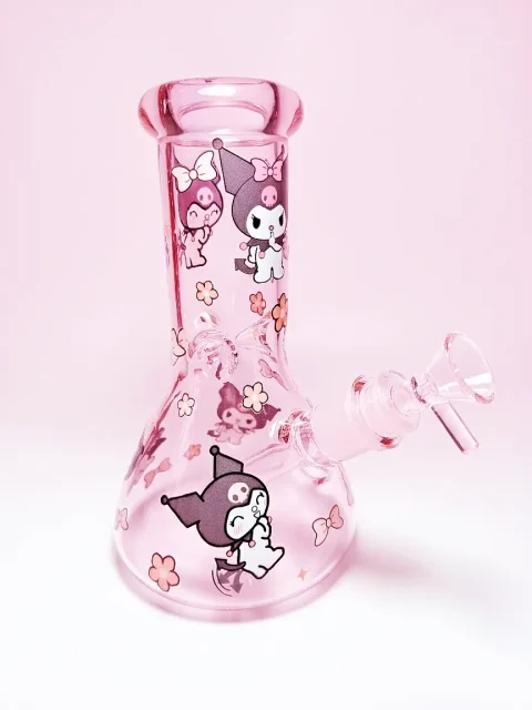 Kuromi Pink Petal Beaker Glass Bong Kuromi Pink Petal Beaker Glass Bong