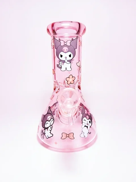 Kuromi Pink Petal Beaker Glass Bong