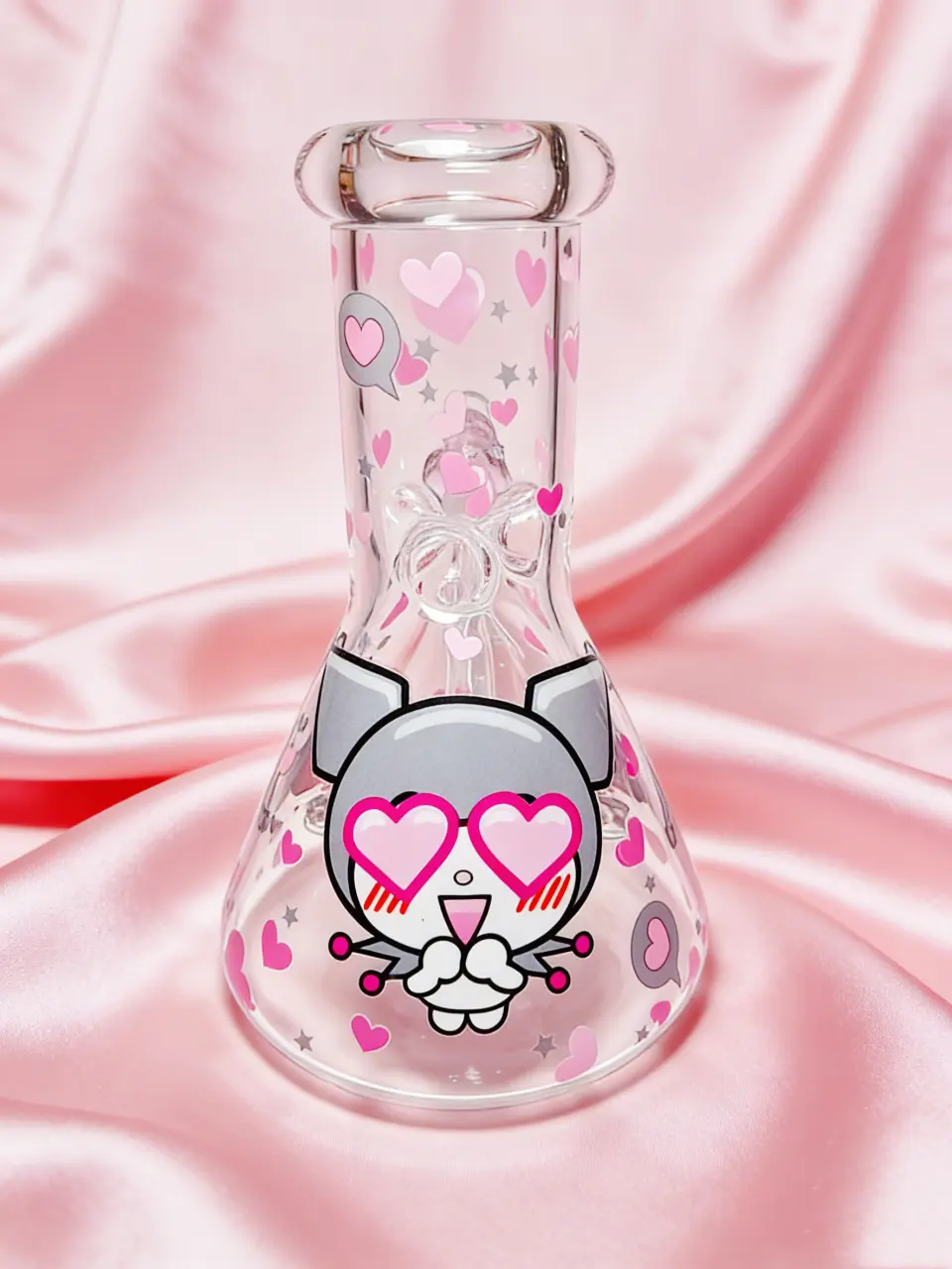 Kuromi Shy Heart Beaker Glass Bong