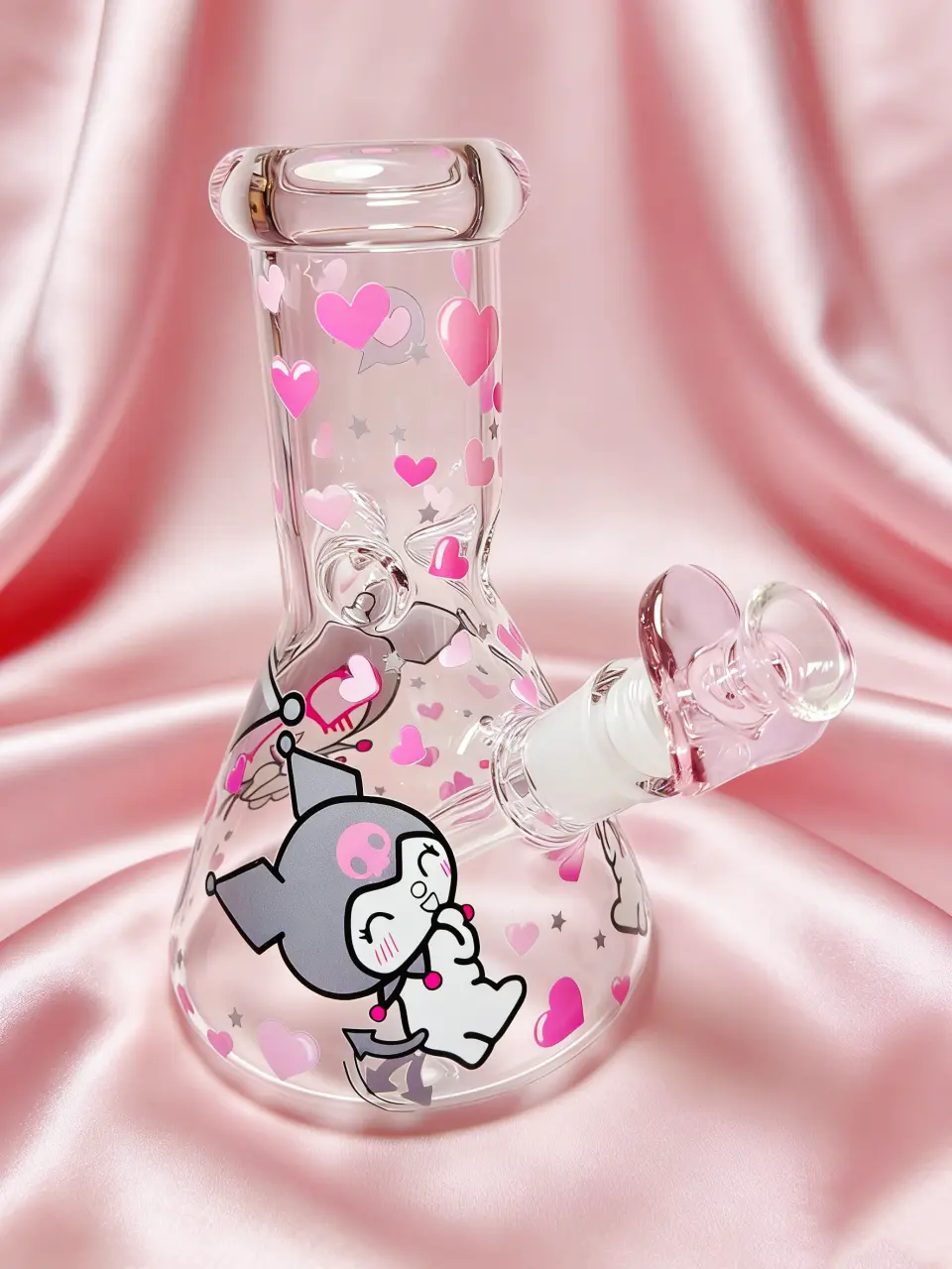Kuromi Shy Heart Beaker Glass Bong