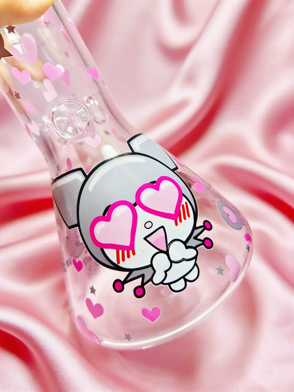 Kuromi Shy Heart Beaker Glass Bong