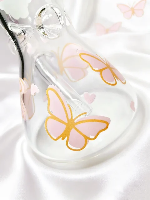 Fairy Magic Butterfly Hello Kitty Beaker Glass Bong Fairy Magic Butterfly Hello Kitty Beaker Glass Bong