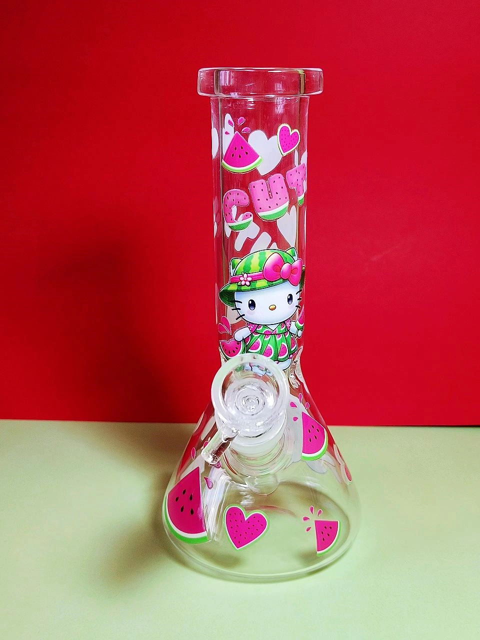 Cute Hello Kitty Watermelon Beaker GlassBong