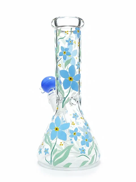 Forget-Me-Not Blue Beaker Glass Bong Forget-Me-Not Blue Beaker Glass Bong