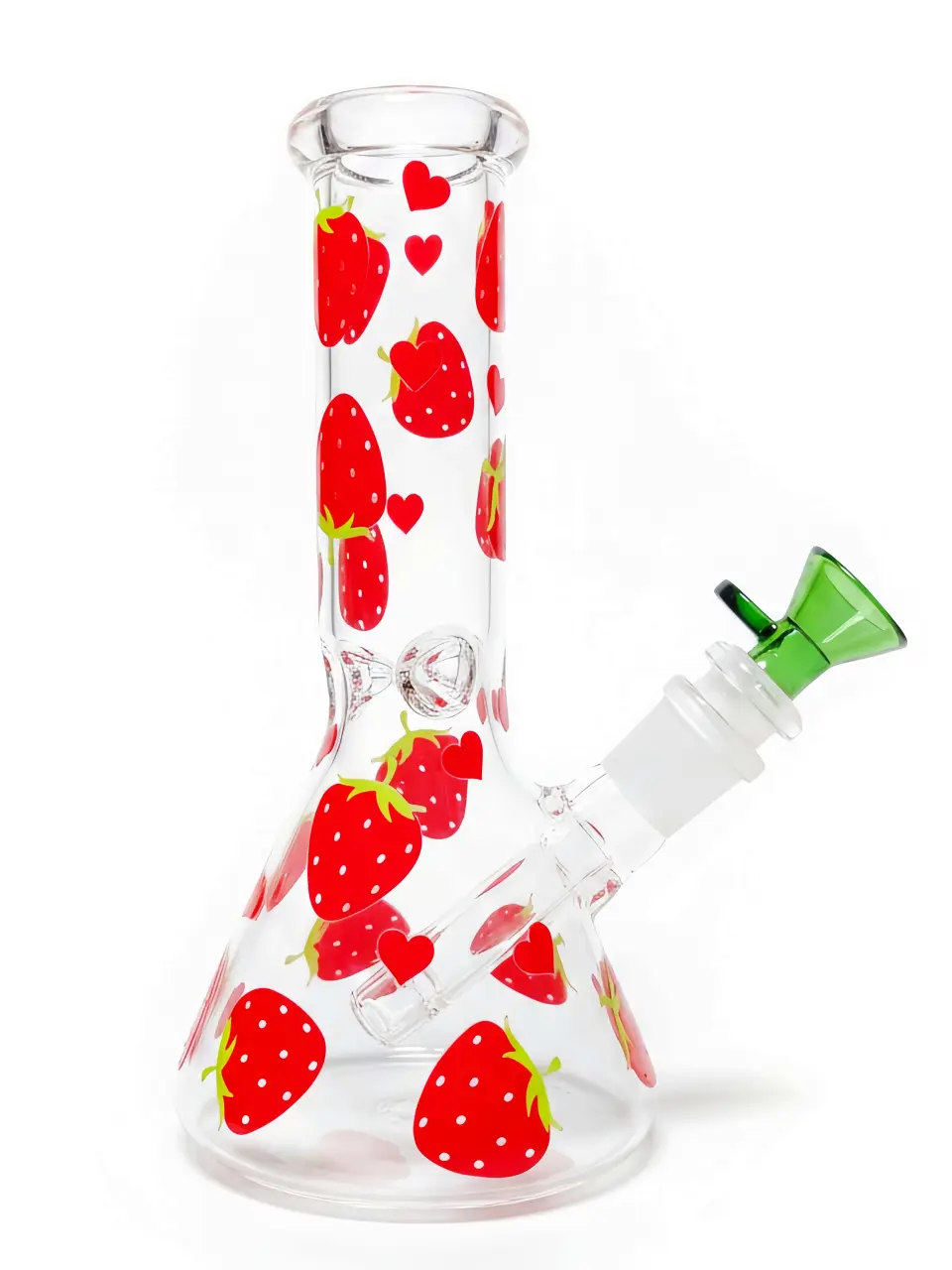 Strawberry Happiness Beaker Glass Bong