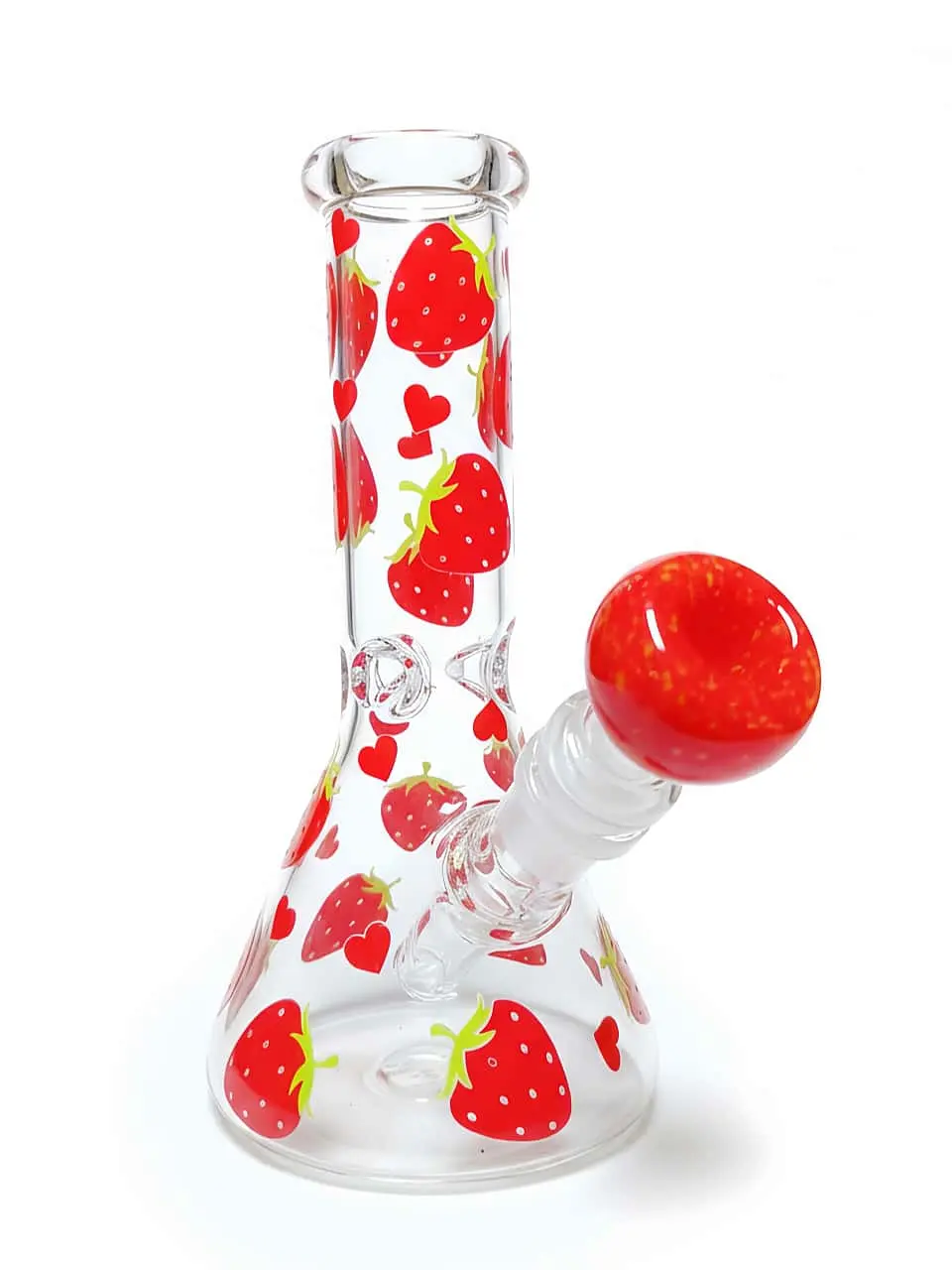 Strawberry Happiness Beaker Glass Bong