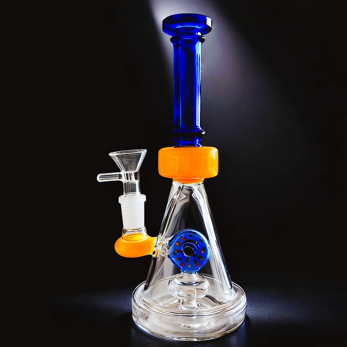 8-Inch Colorful Donut Perc Beaker Glass Bong