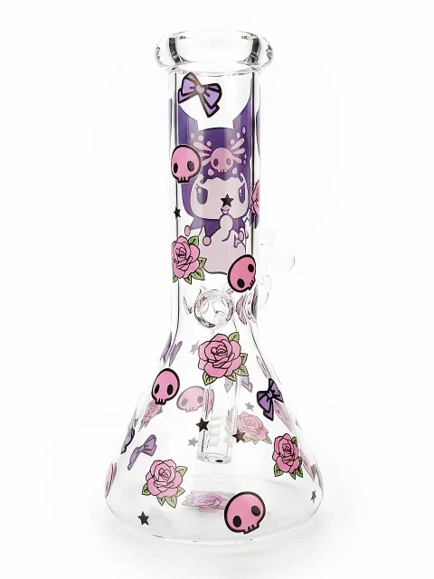 Cute Gothic Kuromi Rose Beaker Bong