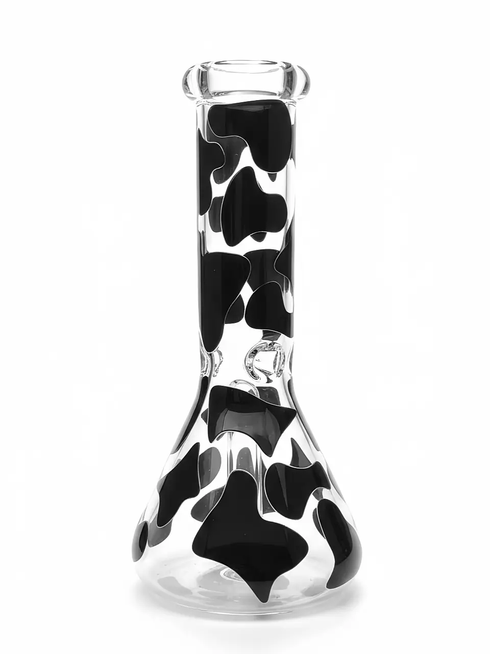 Black Cow Print Beaker Glass Bong