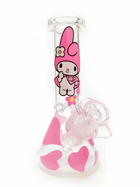 Cute My Melody Pink Heart Beaker Glass Bong