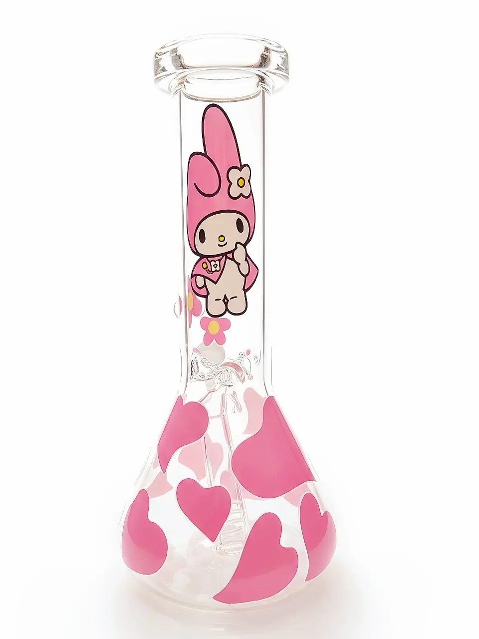 Cute My Melody Pink Heart Beaker Glass Bong