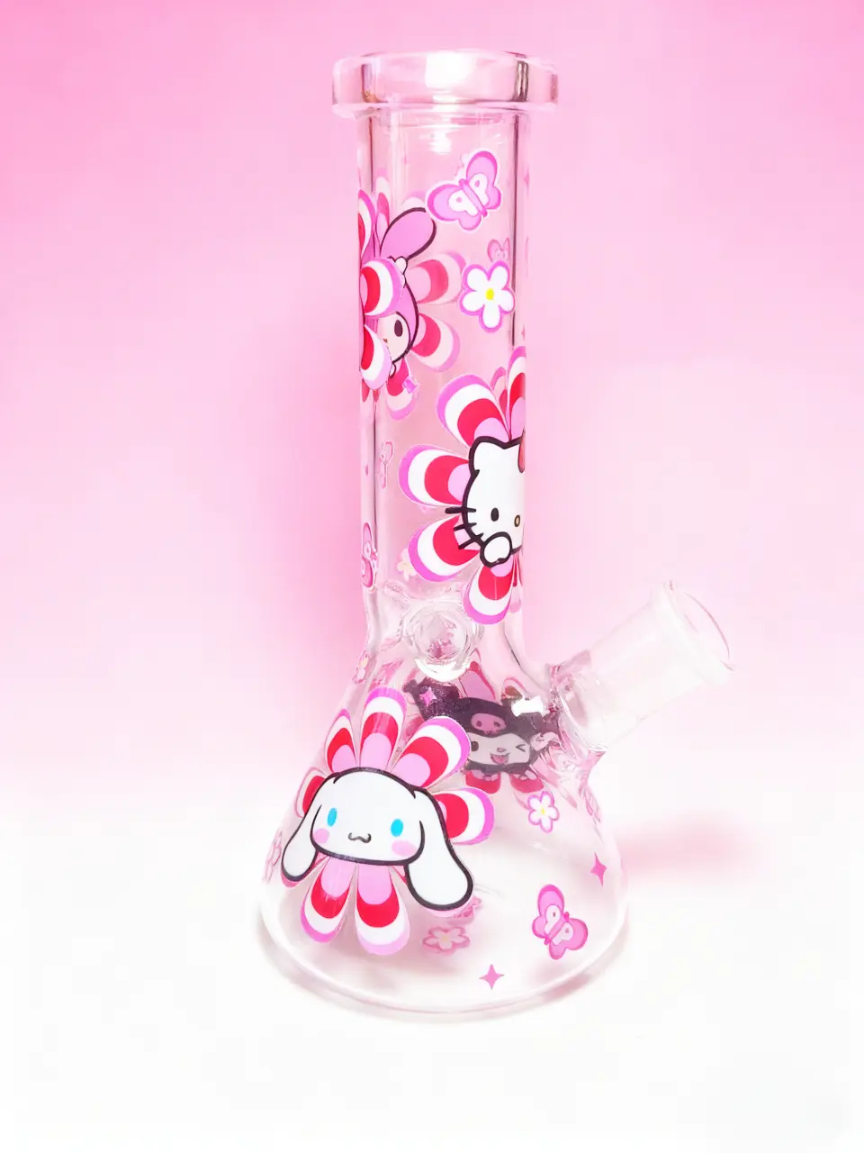 Sanrio Squad Kawaii Beaker Glass Bong – Hello Kitty, My Melody, Kuromi & Cinnamoroll Design