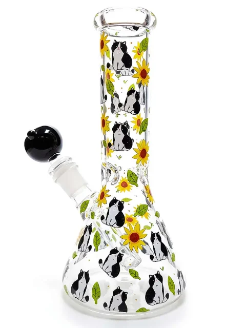 Countryside Cow Cat Beaker Glass Bong Countryside Cow Cat Beaker Glass Bong