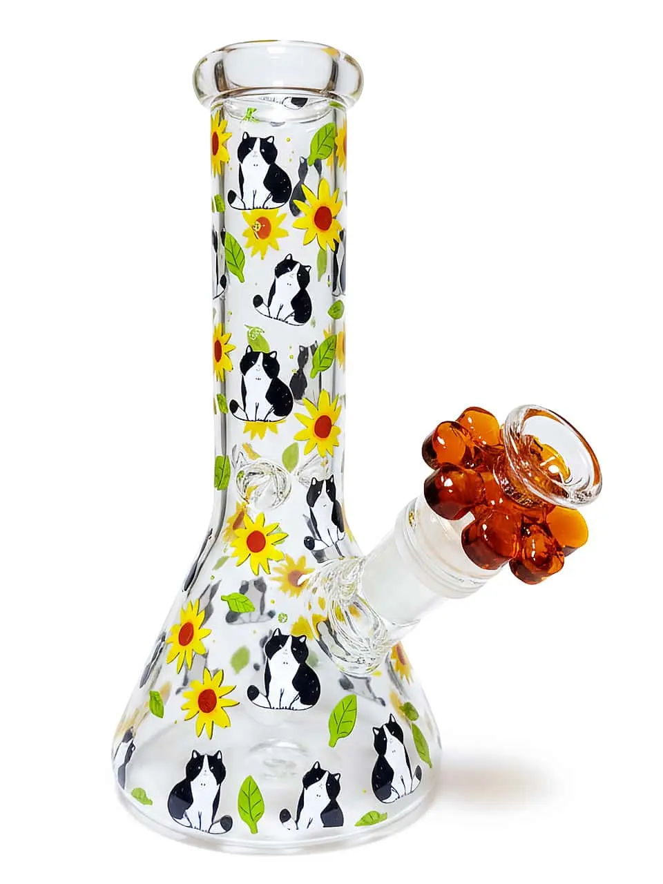 Countryside Cow Cat Beaker Glass Bong