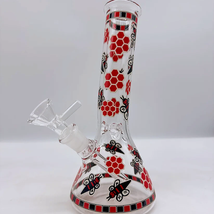 Glow-in-the-Dark Honey Bee Beaker Glass Bong