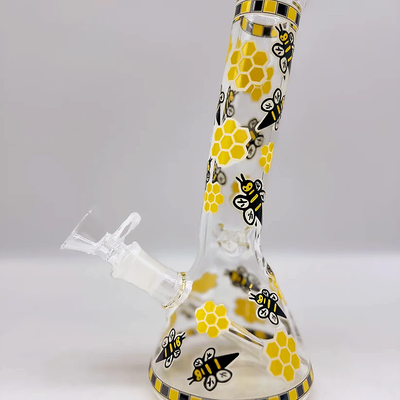 Glow-in-the-Dark Honey Bee Beaker Glass Bong
