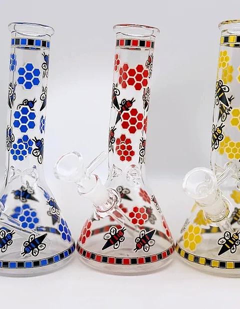 Glow-in-the-Dark Honey Bee Beaker Glass Bong