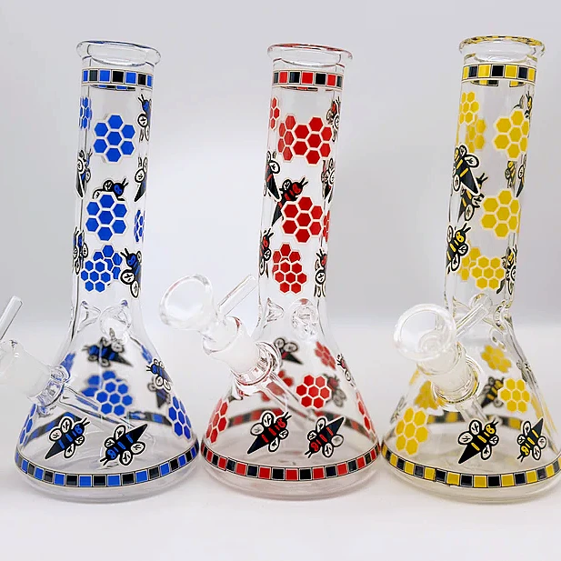 Glow-in-the-Dark Honey Bee Beaker Glass Bong