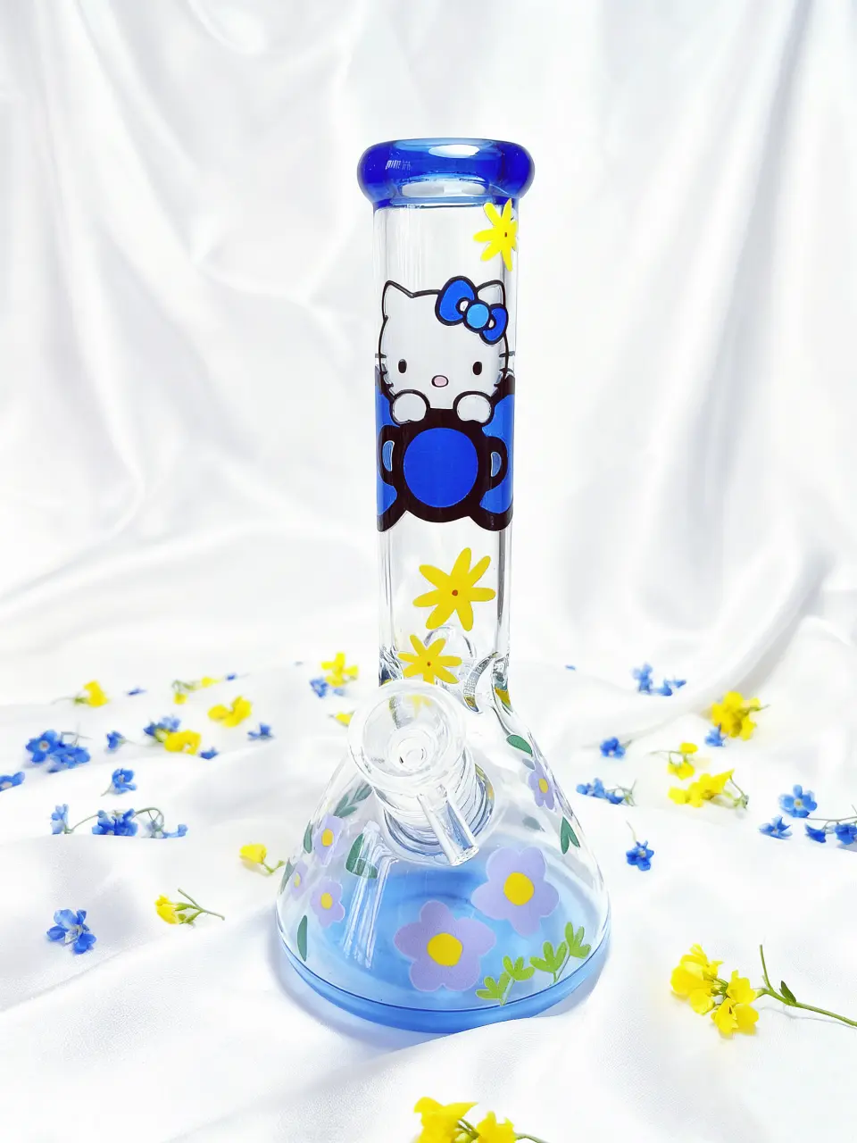 Blue Daisy Dreams Hello Kitty Beaker Glass Bong