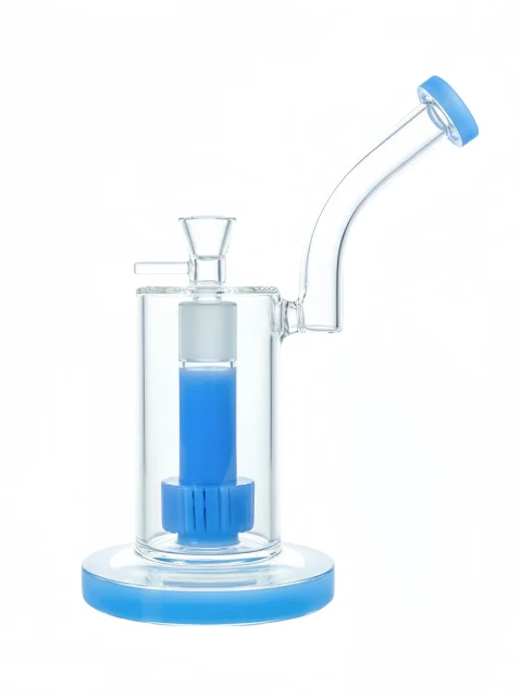 9-inch Klein Blue Upright Bong with Matrix Perc