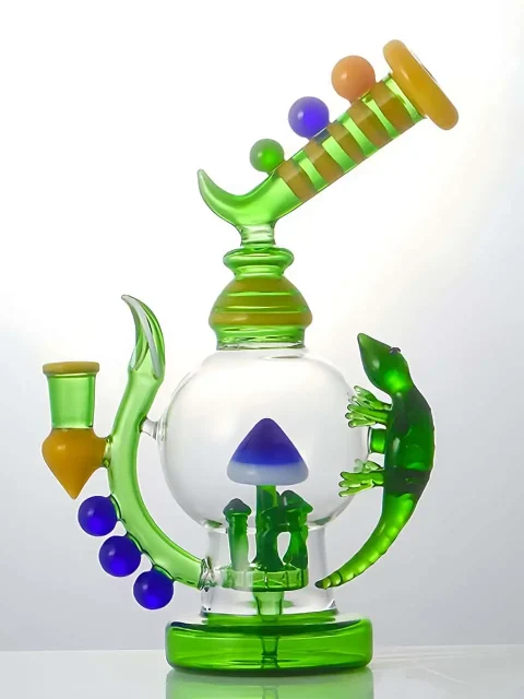 Lizard & Mushroom Cool 3D Glass Bong