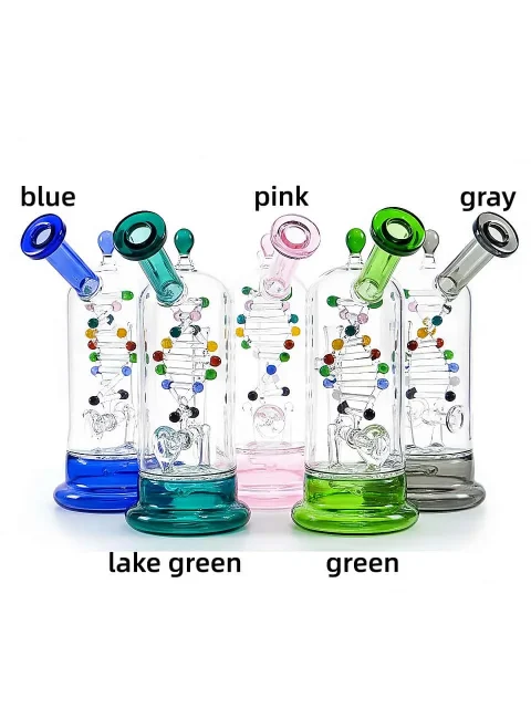 9-inch Double DNA Helix Spinning Perc Bong