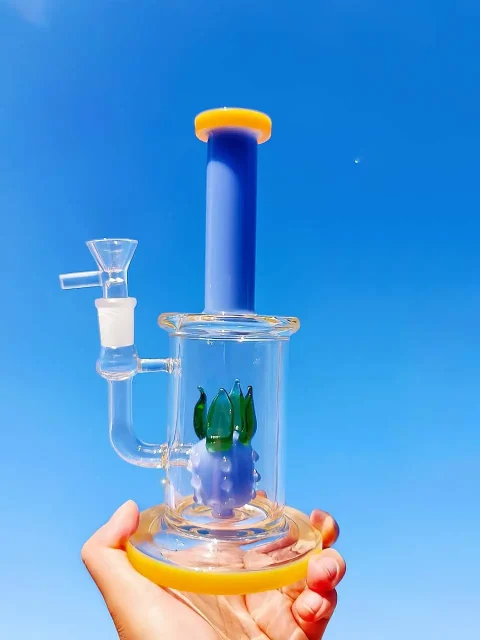 Blue Pineapple Perc Party Glass Bong Blue Pineapple Perc Party Glass Bong