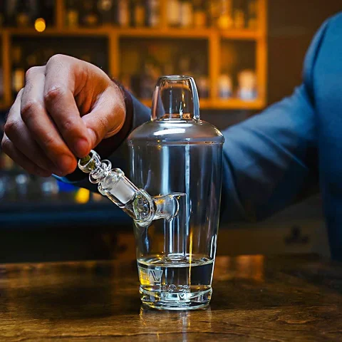 GRAV® Martini Shaker Bubbler Glass Bong GRAV® Martini Shaker Bubbler Glass Bong