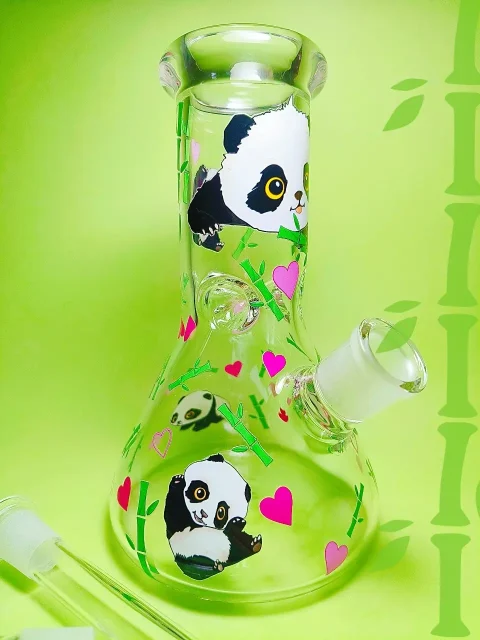 Bamboo Kawaii Panda Glass Beaker Bong