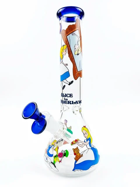 Alice in Wonderland Beaker Glass Bong
