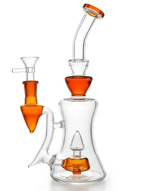 10-Inch Amber Warm Showerhead Glass Bong