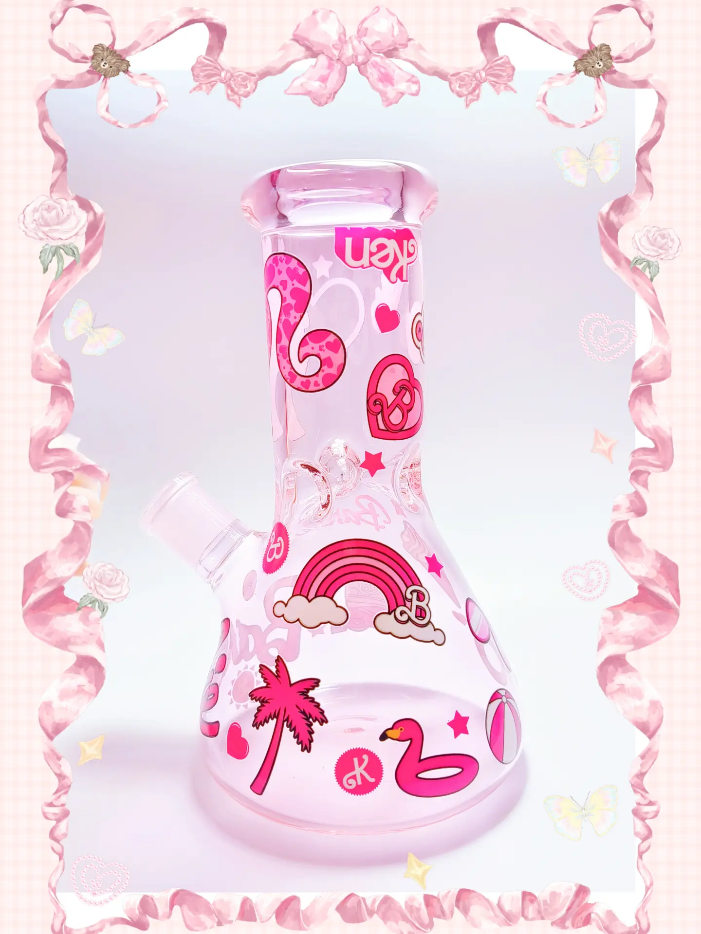 Iconic Barbiecore Pink Beaker Glass Bong