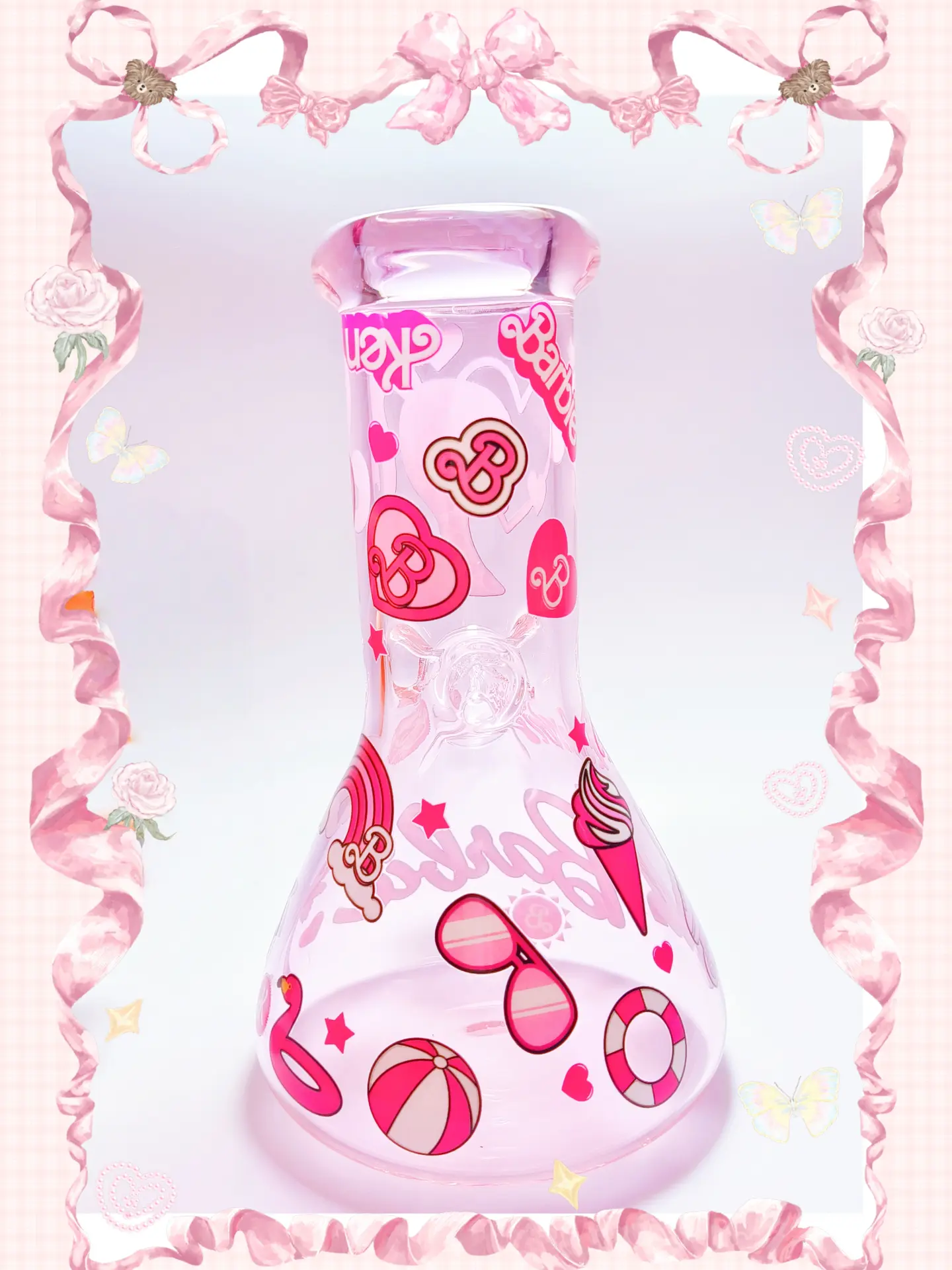 Iconic Barbiecore Pink Beaker Glass Bong