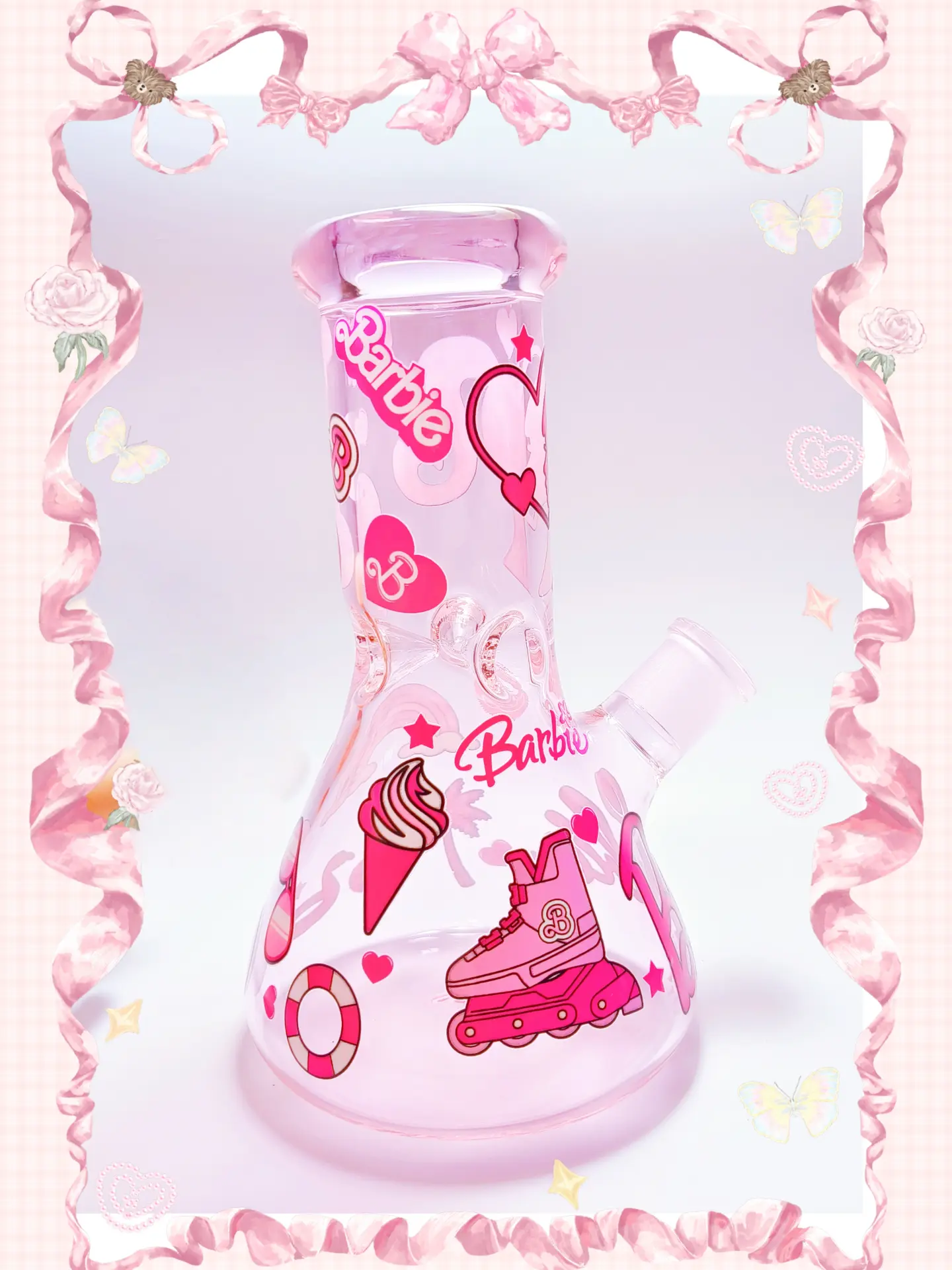 Iconic Barbiecore Pink Beaker Glass Bong