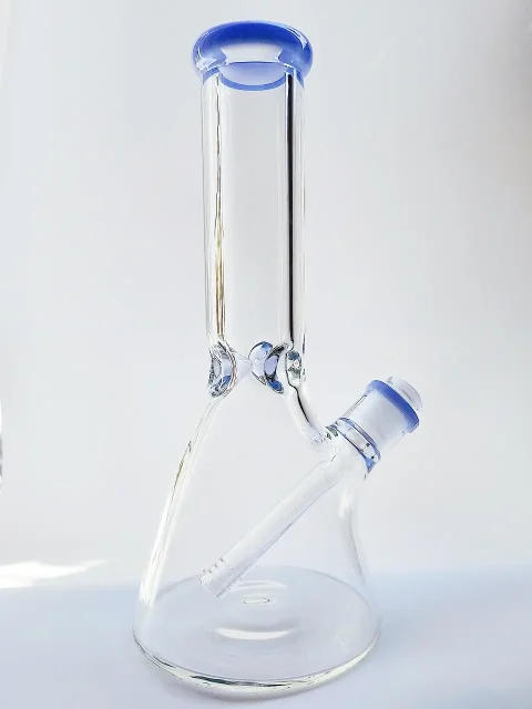Milk Blue Accent 9mm Thick Beaker Glass Bong