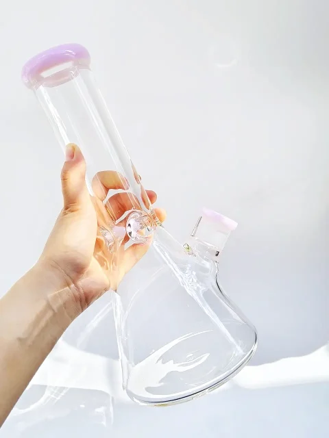 Milk Pink Accent 9mm Thick Beaker Glass Bong